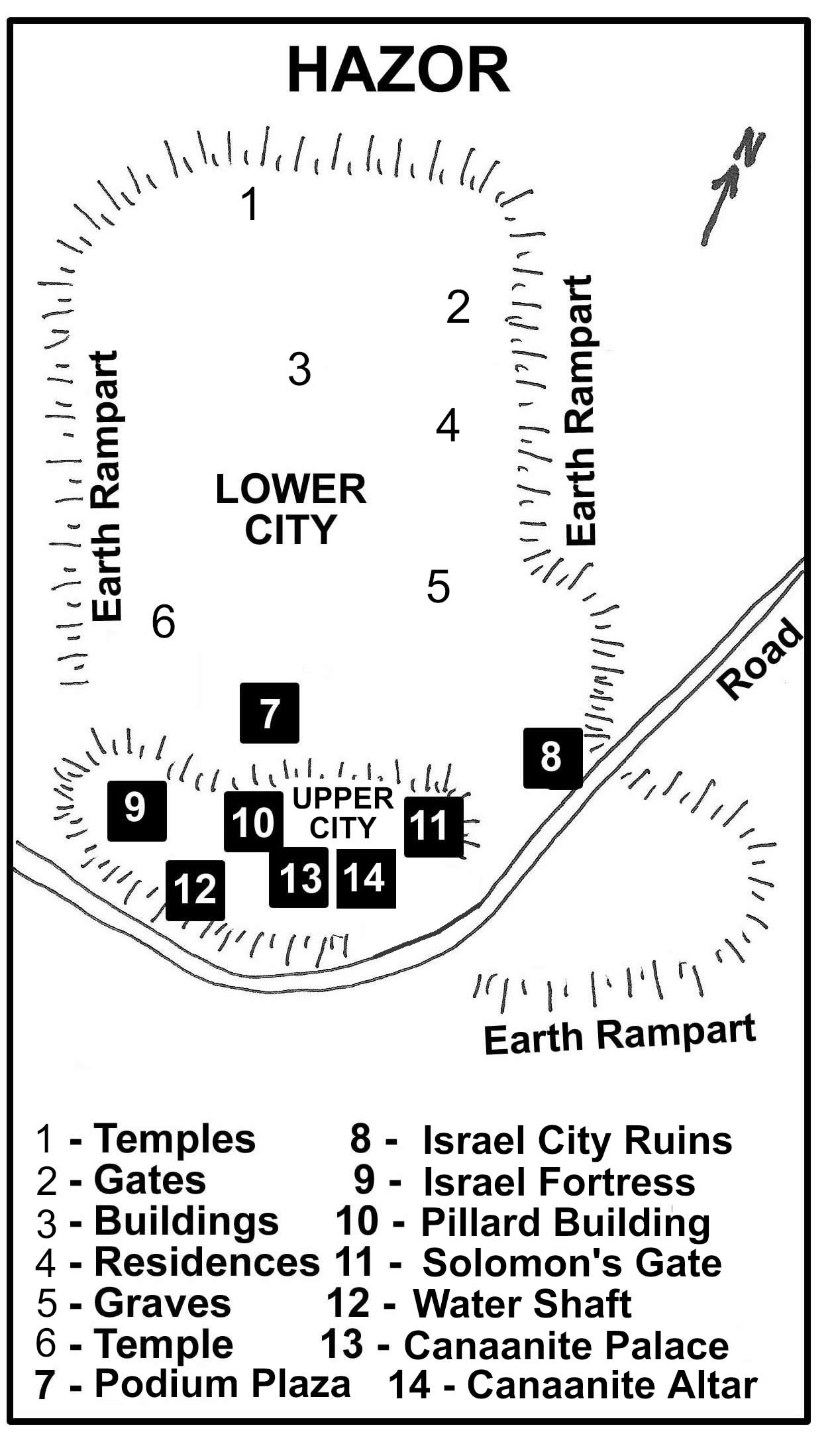 Hazor Excavatioin Map