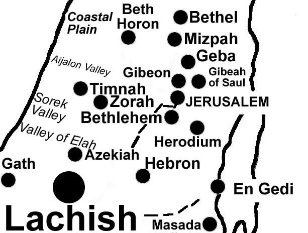 Map of Lachish in Judah